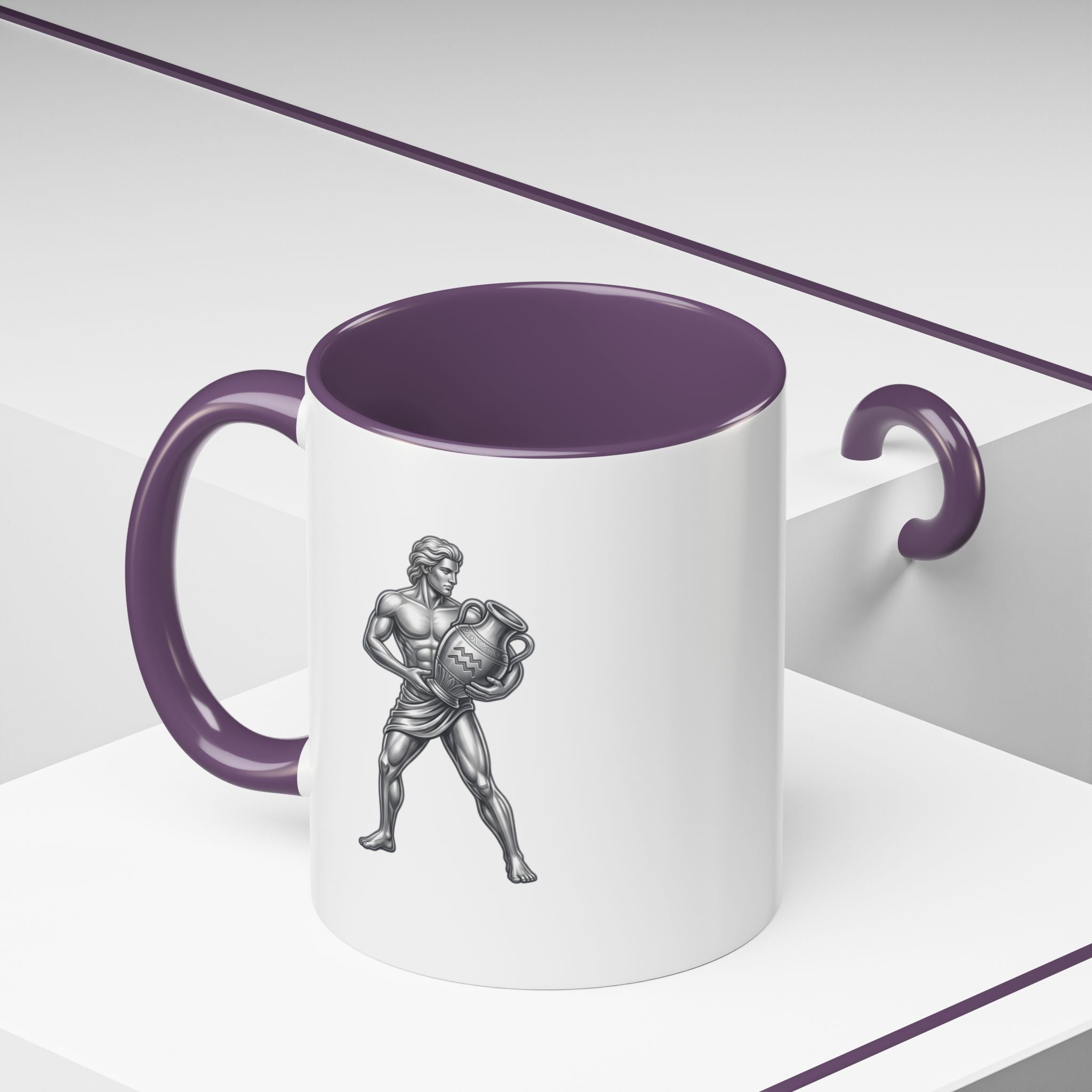 Aquarius Zodiac Accent Coffee Mug – Astrology Sign Gift
