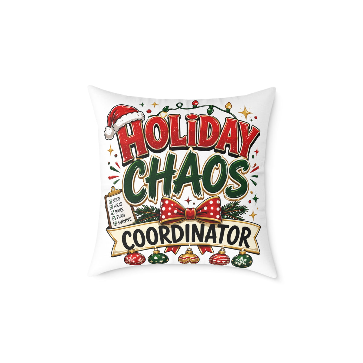 Christmas Holiday Chaos Coordinator Pillow