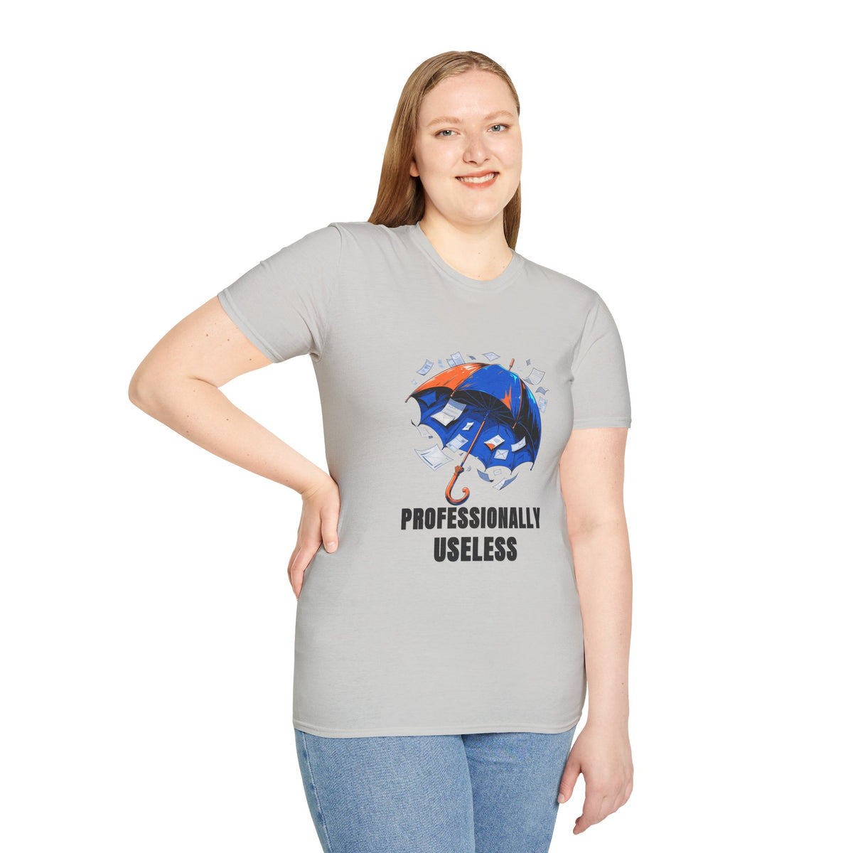 Professionally Useless T-Shirt — Illustrated Umbrella Graphic - Trending Now - August 2026