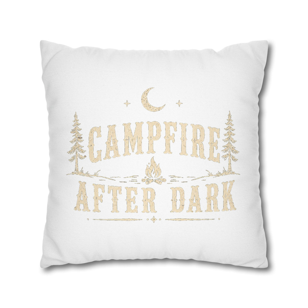 Campfire After Dark Throw Pillowcase Milo Bailey Dog Dad Mom – Rustic Outdoor Camping Accent