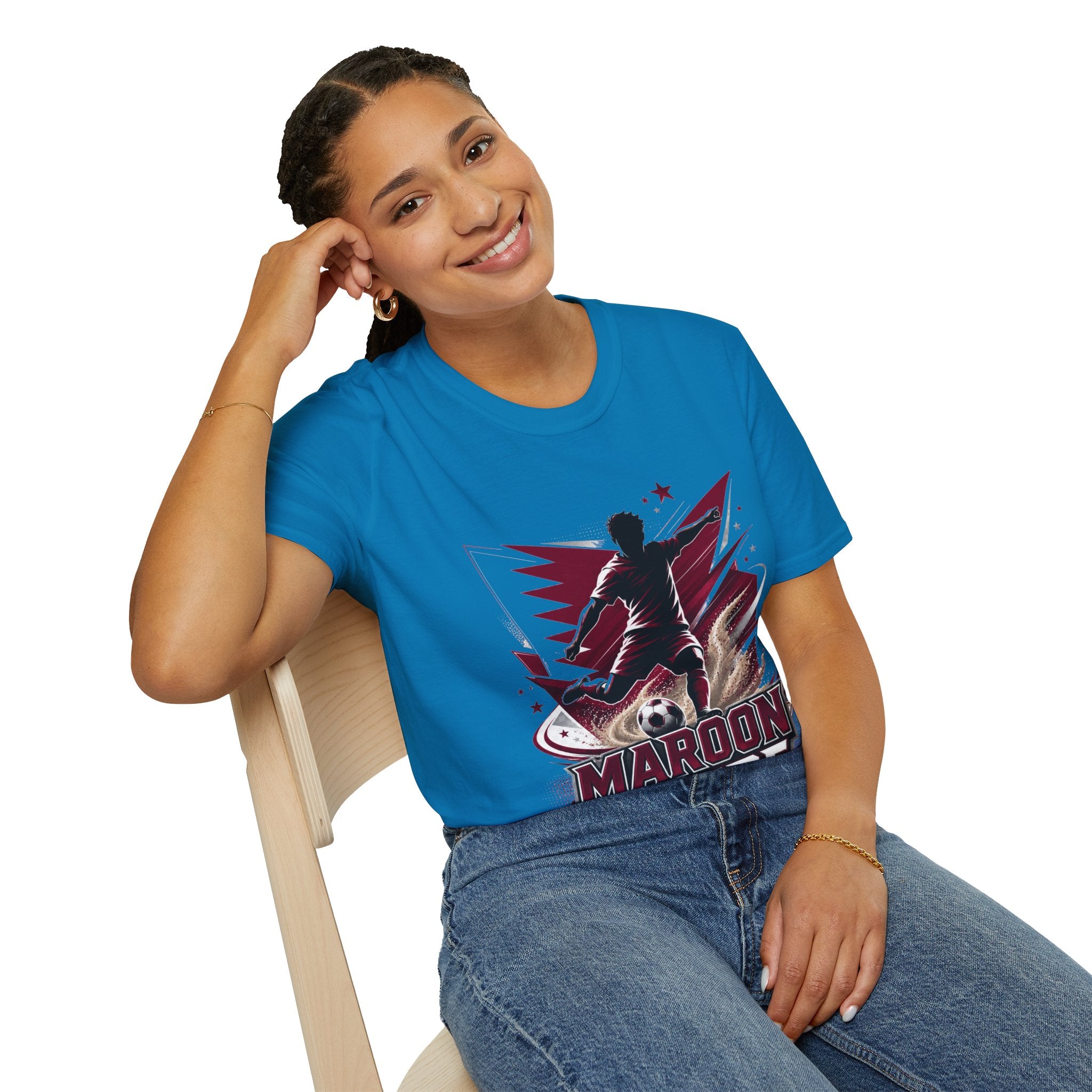 Qatar Maroon Pride Soccer T-Shirt — Silhouette Player Graphic Tee