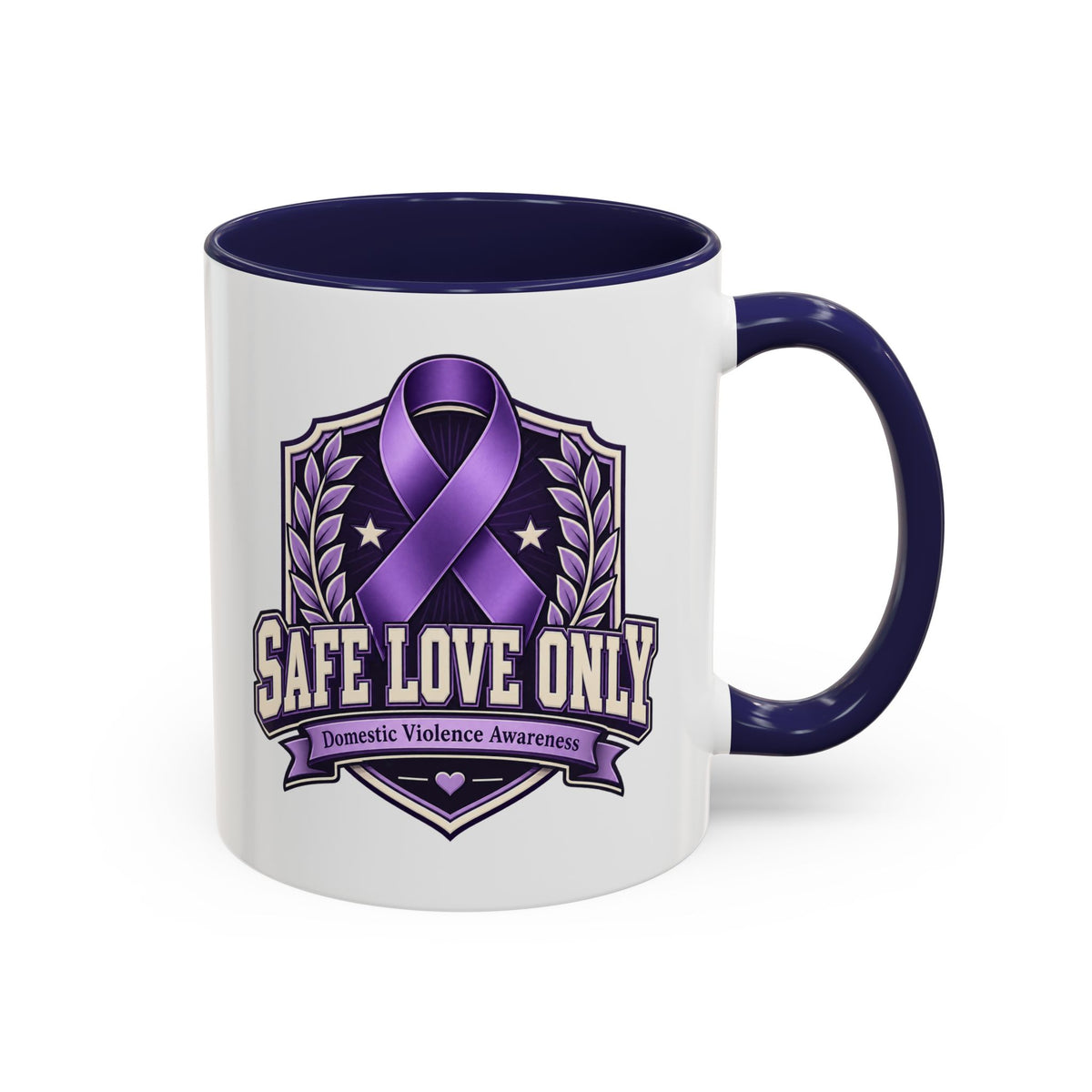 Coffee Mug — "Safe Love Only" Domestic Violence Awareness (Purple Ribbon)
