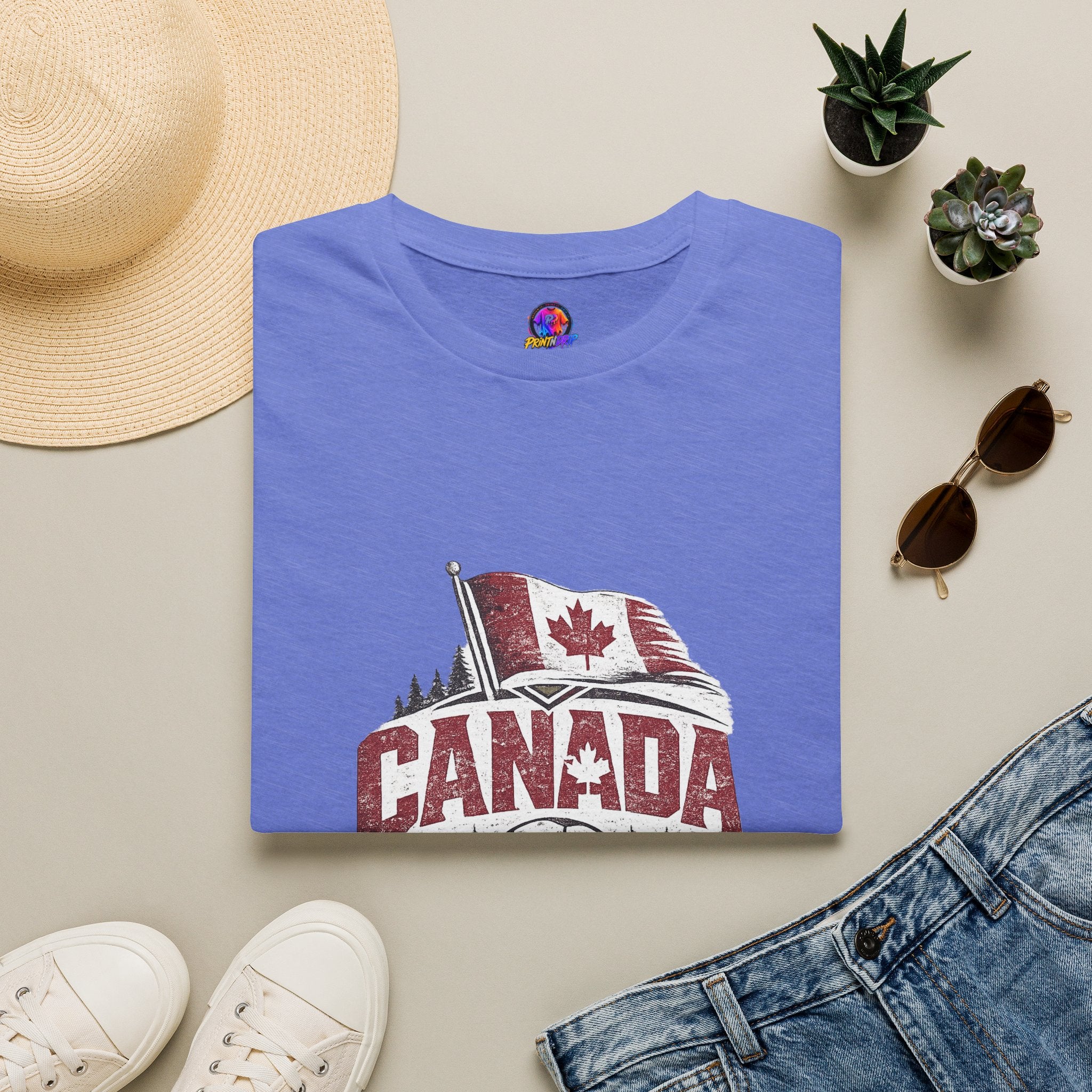 Canada Soccer T-Shirt – Vintage Maple Leaf Flag & Crest