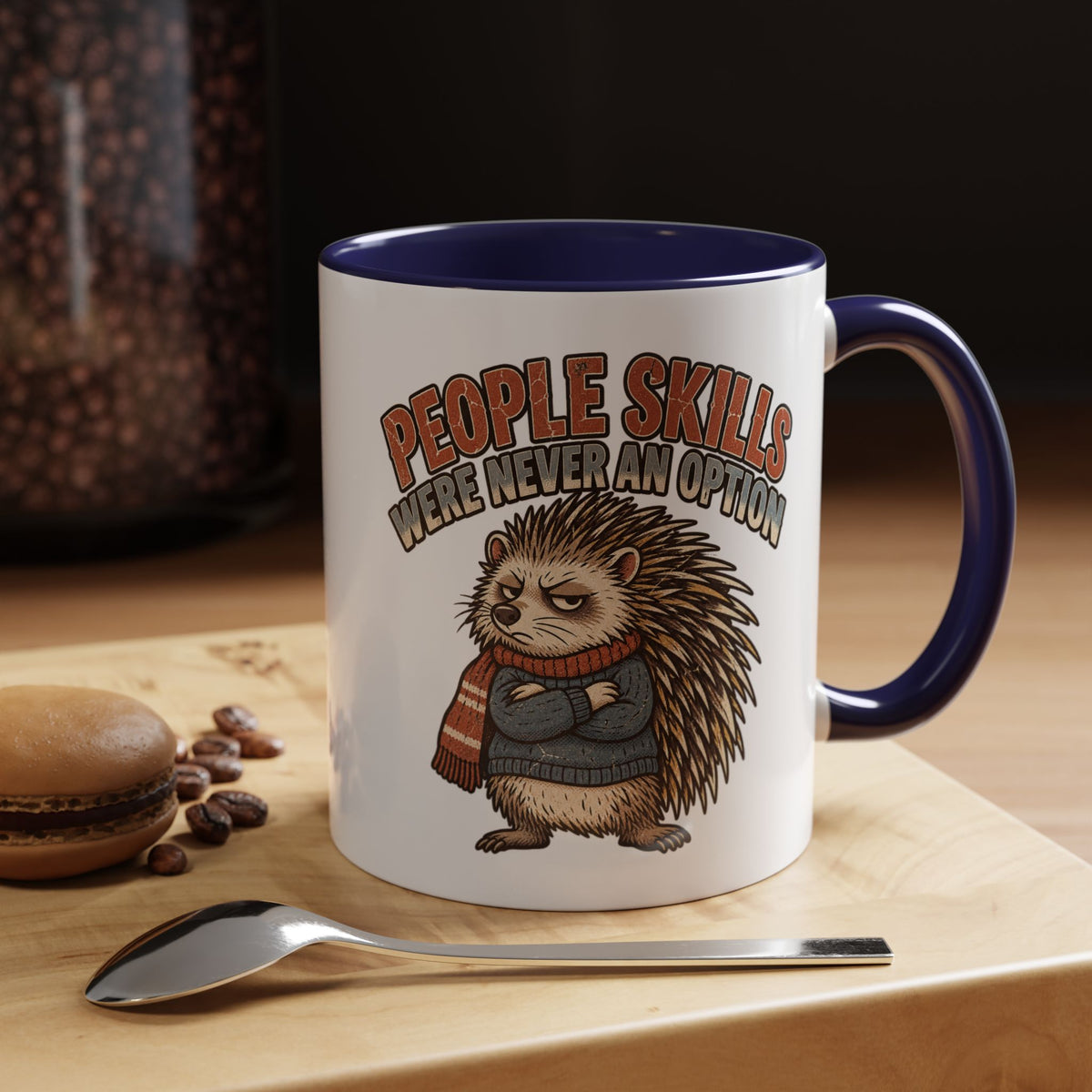 Funny And Witty "People Skills Were Never An Option" Accent Coffee Mug (11, 15oz)