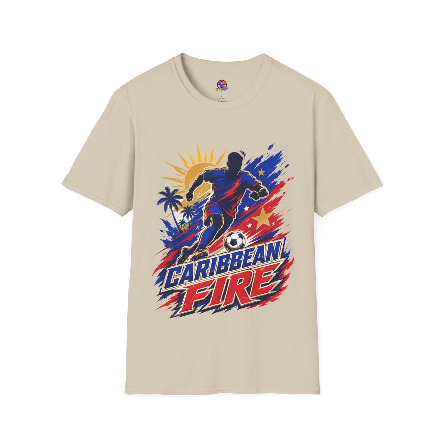 Haiti Soccer T-Shirt — Caribbean Fire Graphic Tee