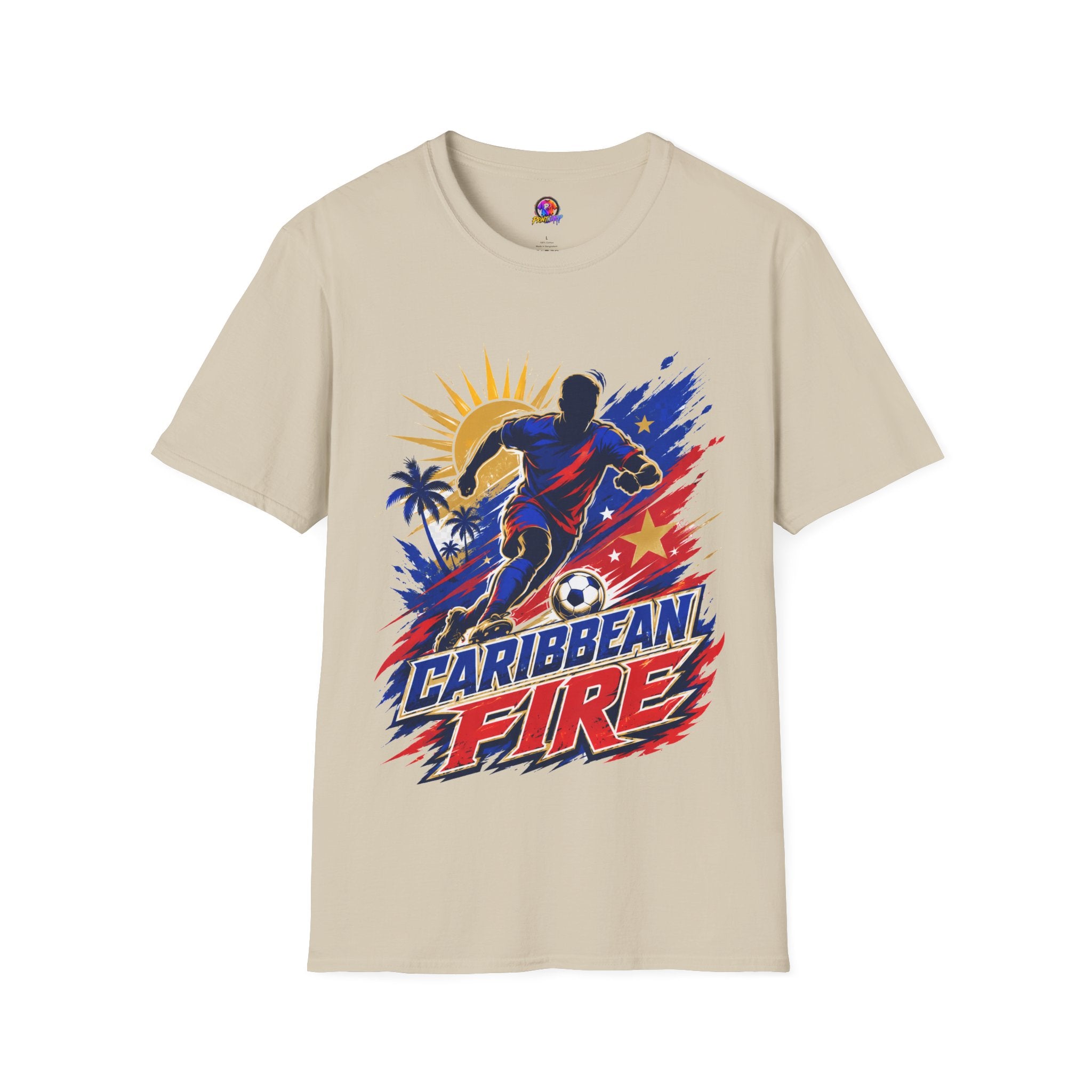 Haiti Soccer T-Shirt — Caribbean Fire Graphic Tee