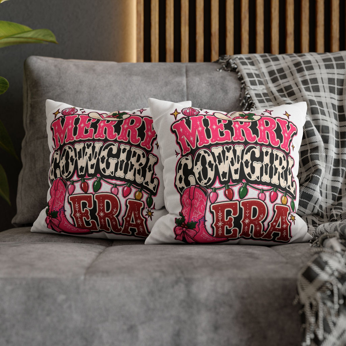 Merry Cowgirl Christmas Pillowcase Modern Day Christmas