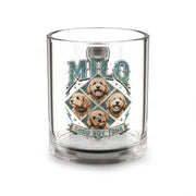 Personalized Dog Glass Mug — "Milo" Good Boy Four Photo Coffee Cup Milo Bailey Dog Dad Mom  Glass Mug 10 oz