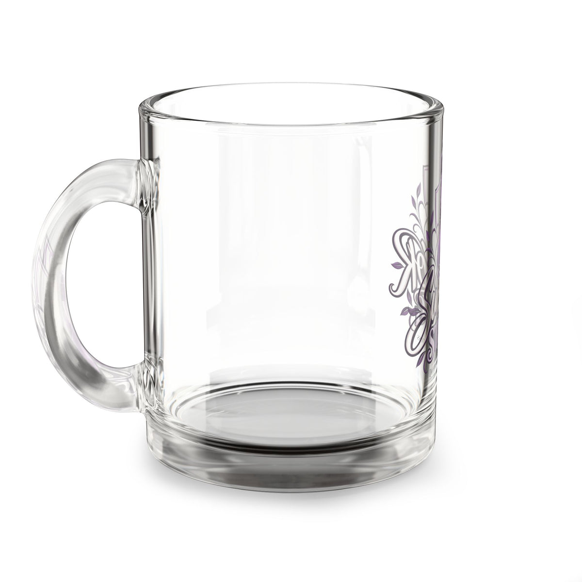 Survivor Strong Purple Ribbon Glass Mug — 10oz Domestic Violence  Awareness Coffee Cup