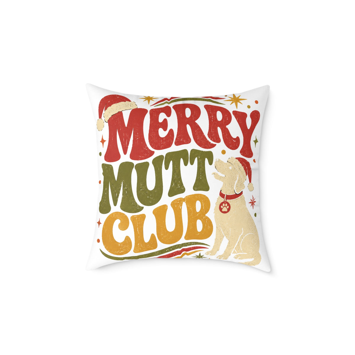 Merry Mutt Club Holiday Modern Day Christmas  Pillow