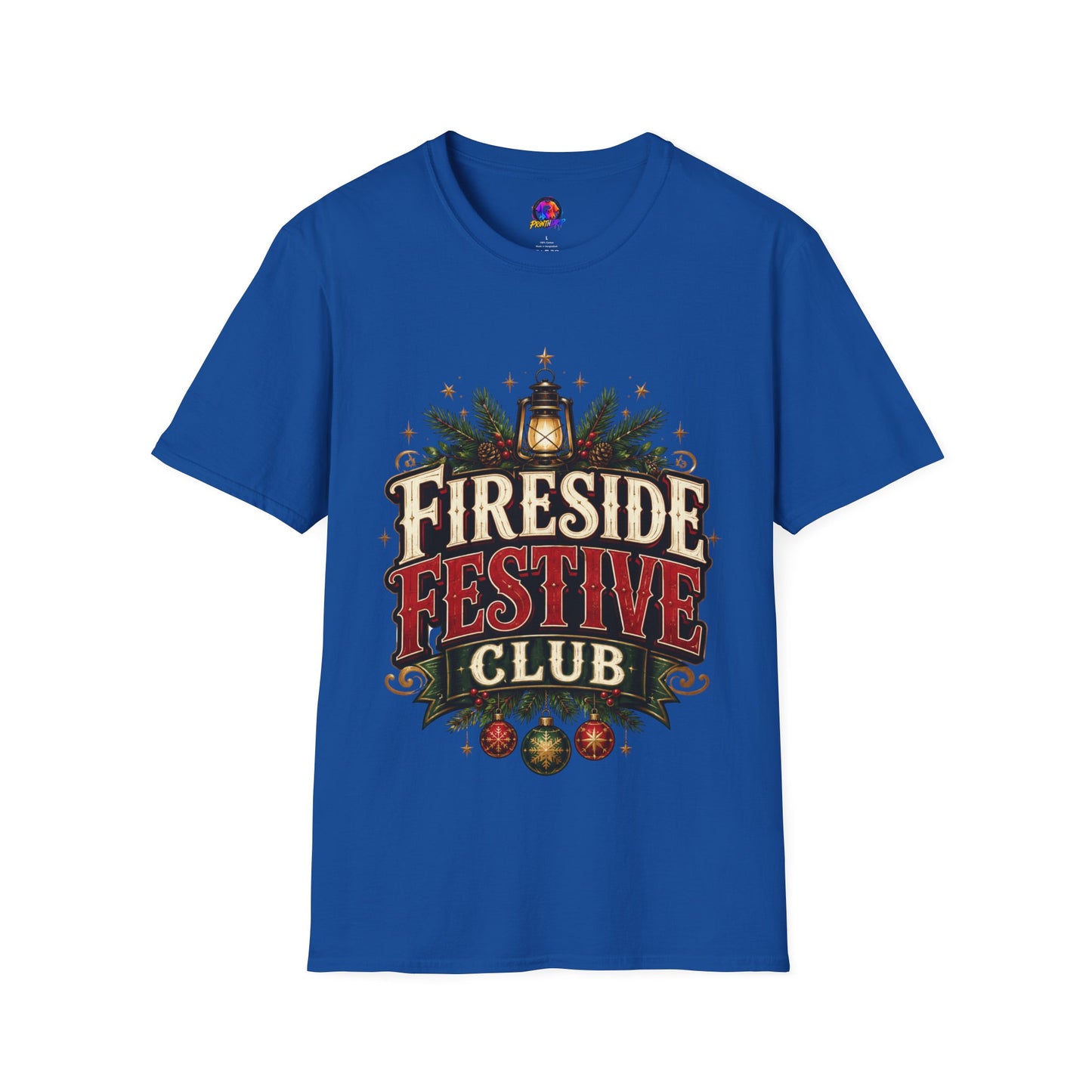 Fireside Festive Club T-Shirt — Cozy Holiday Lantern Graphic Tee