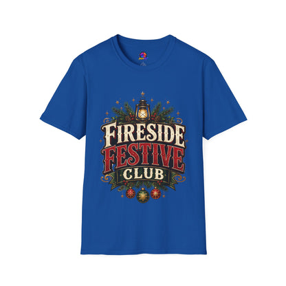Fireside Festive Club T-Shirt — Cozy Holiday Lantern Graphic Tee
