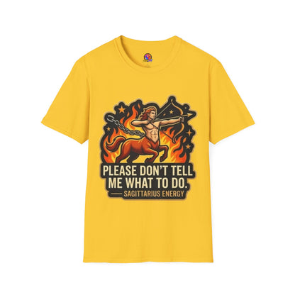 Sagittarius Archer T-Shirt — "Please Don't Tell Me What To Do" Zodiac Graphic