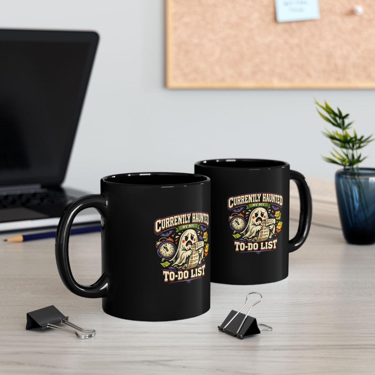Halloween To Do List Black Mug