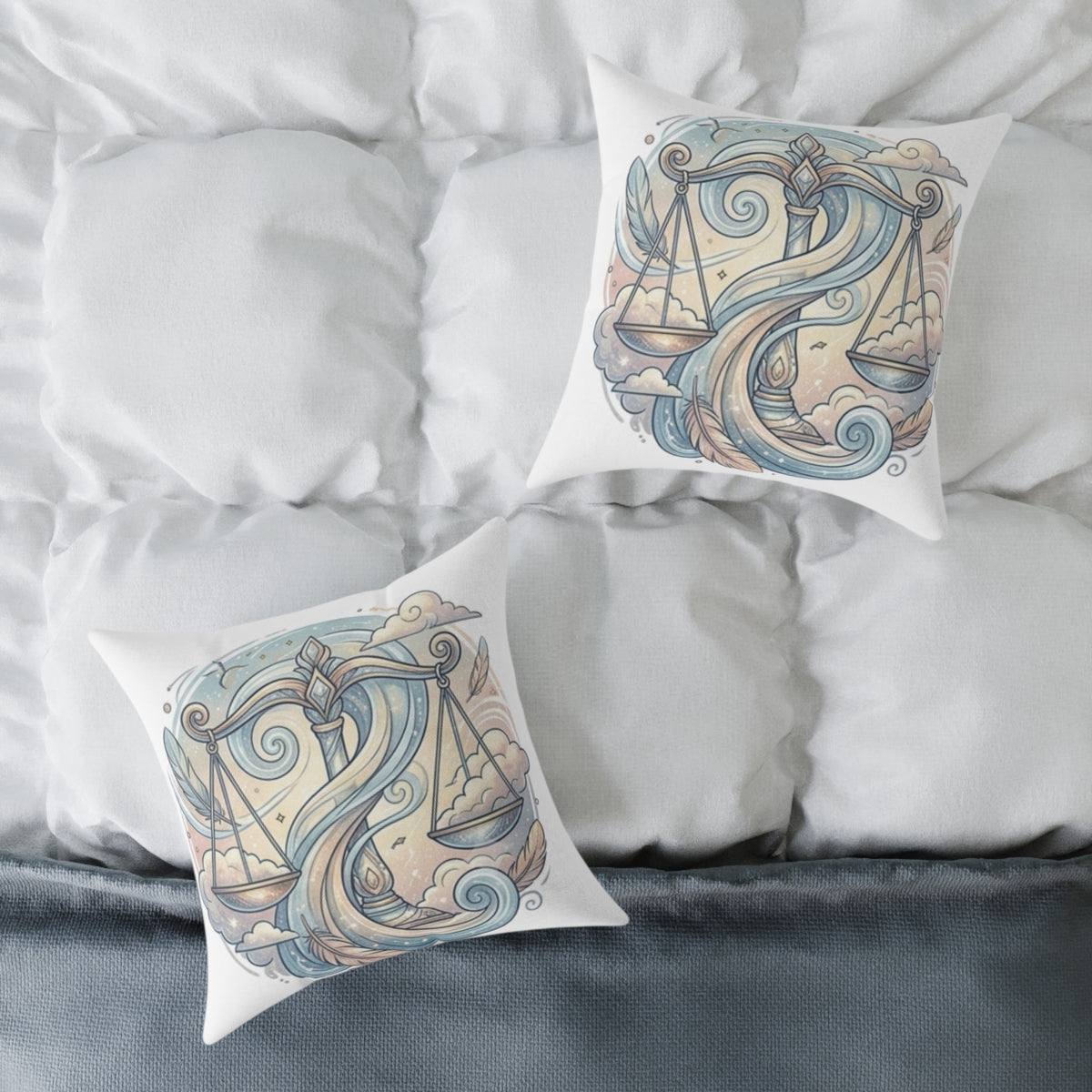 Libra Balance Zodiac Square Poly Canvas Pillow