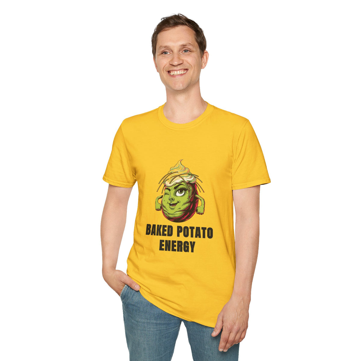 Baked Potato Energy T-Shirt — Funny Green Spud Graphic Tee - Trending Now - August 2026