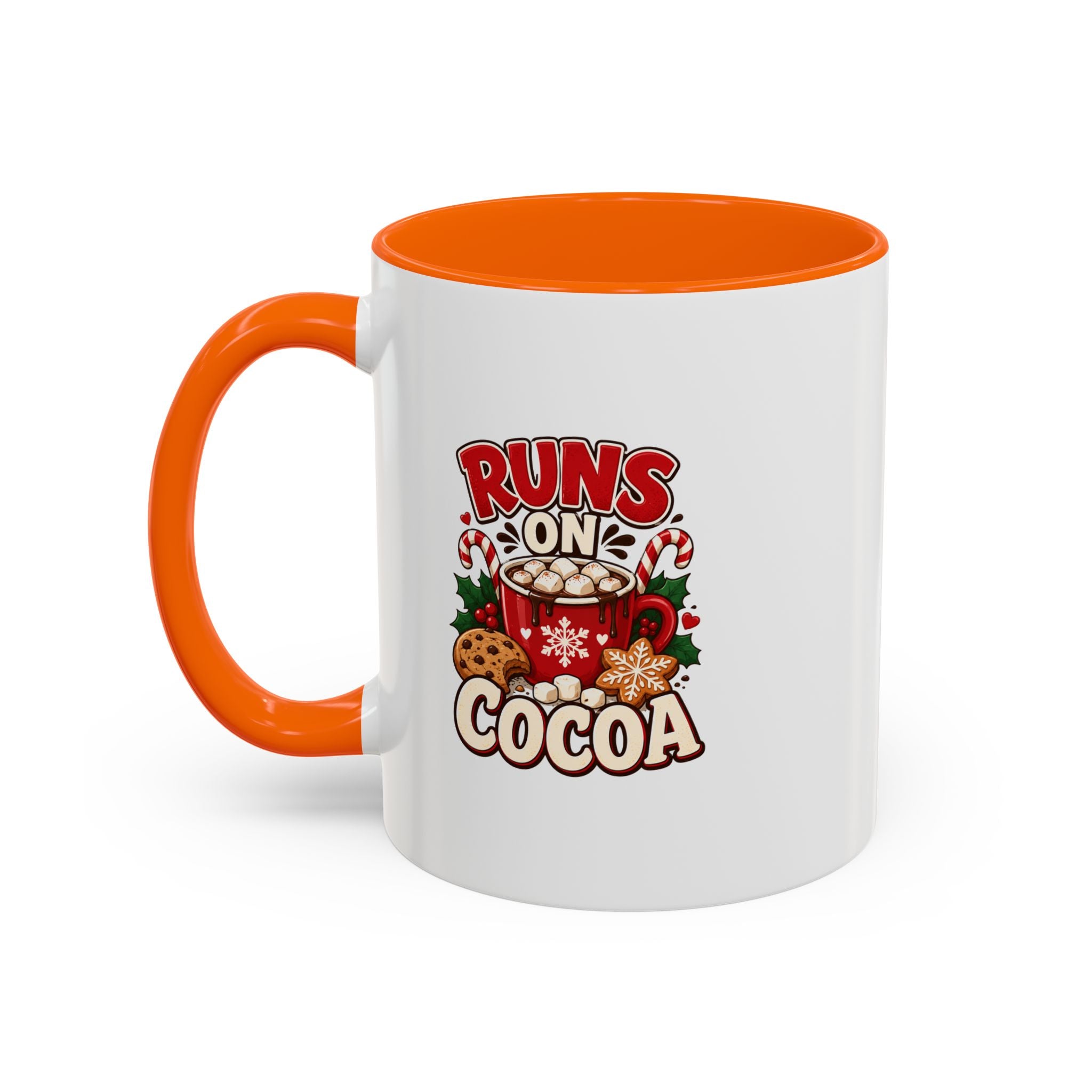 Runs on Cocoa Accent Coffee Mug — Holiday Hot Cocoa Gift