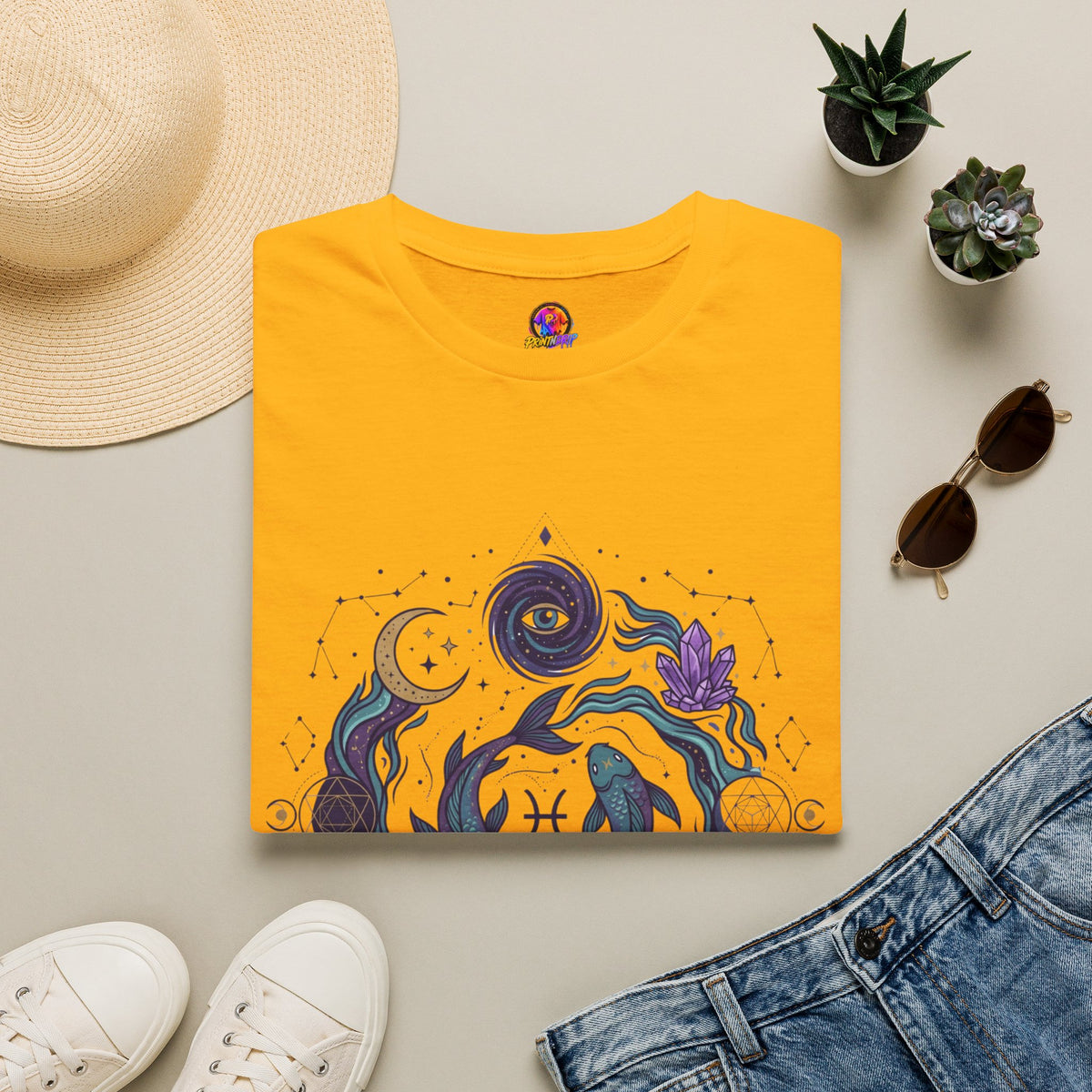 Pisces Mystic Vibes T-Shirt — Astrology Zodiac Tee with 'My vibe is mystical'