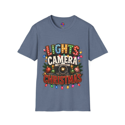 Lights Camera Christmas T-Shirt — Retro Marquee Holiday Tee