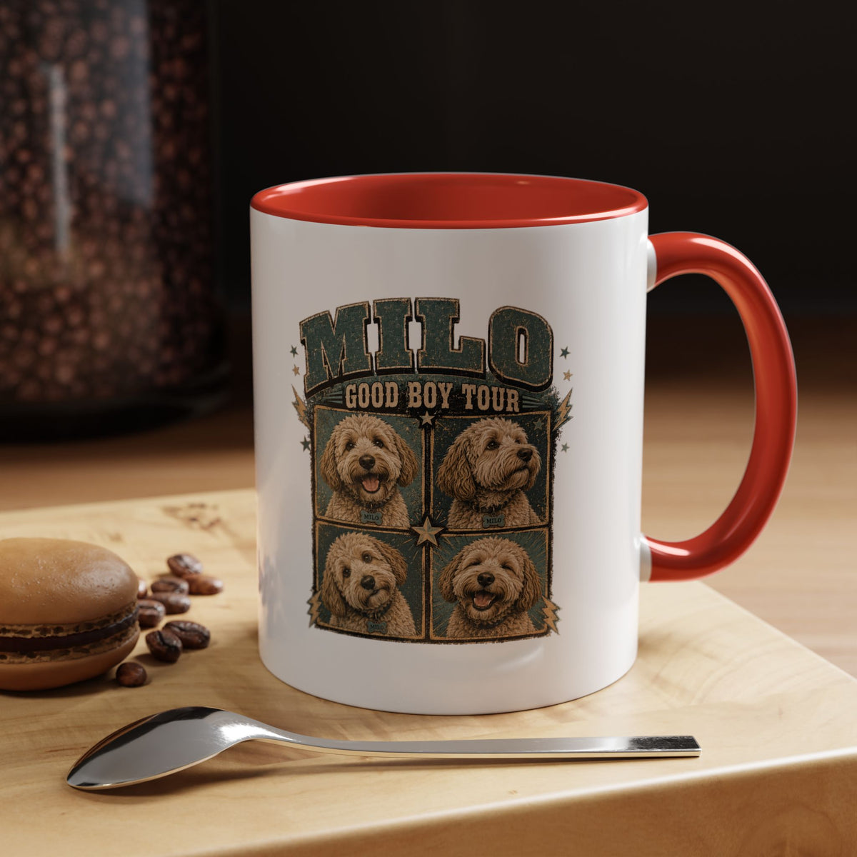 Milo Bailey Dog Dad Mom Milo 'Good Boy Tour' Accent Coffee Mug – Personalized Dog Photo Tribute