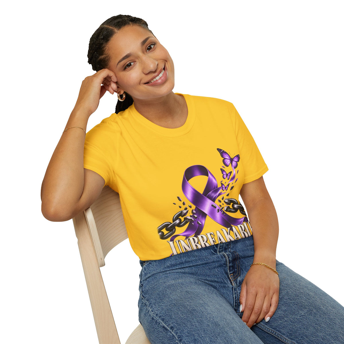 Unbreakable Purple Ribbon T-Shirt —Domestic Violence  Awareness Support Tee