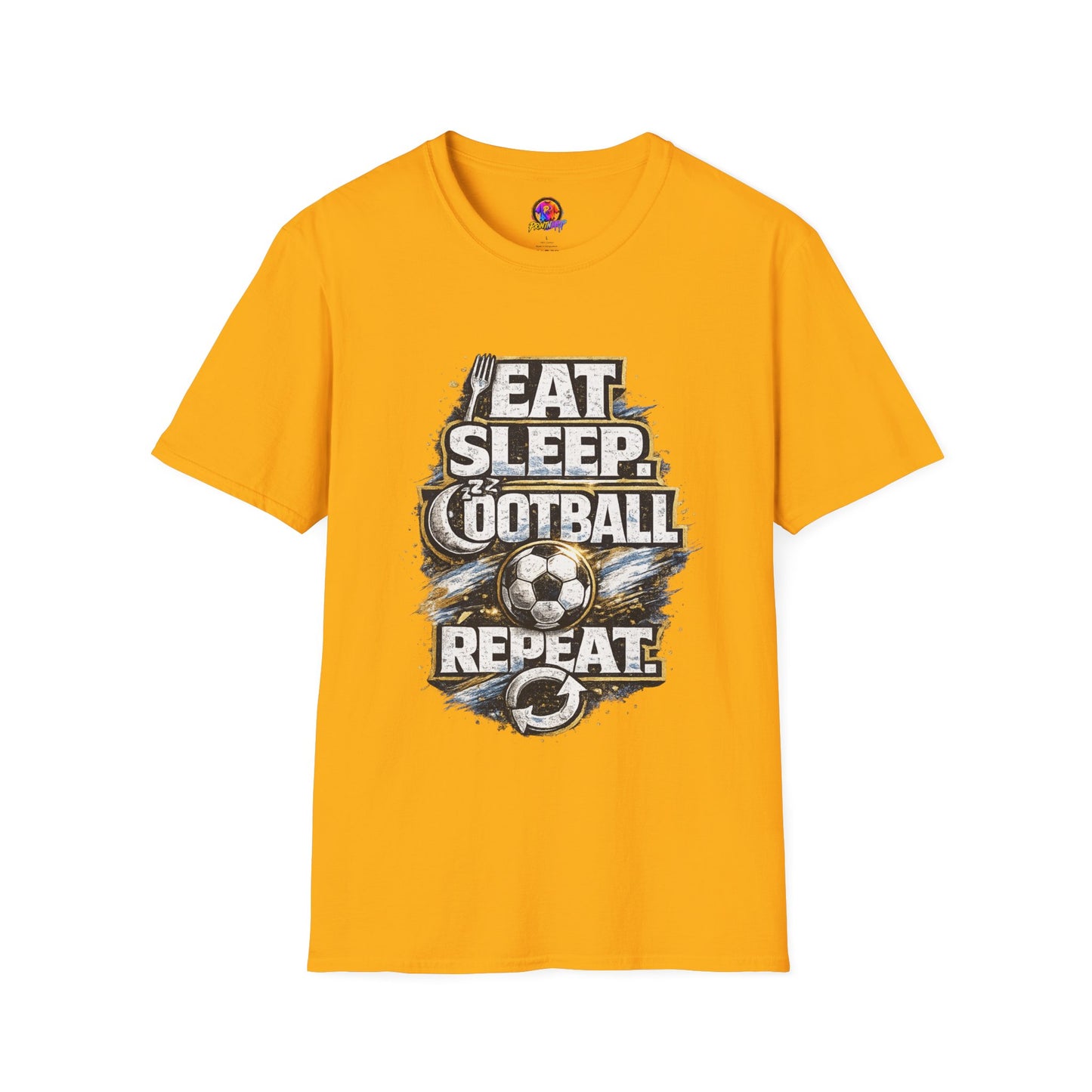 Football 'Eat Sleep Football Repeat' T-Shirt — Vintage Soccer Fan Tee