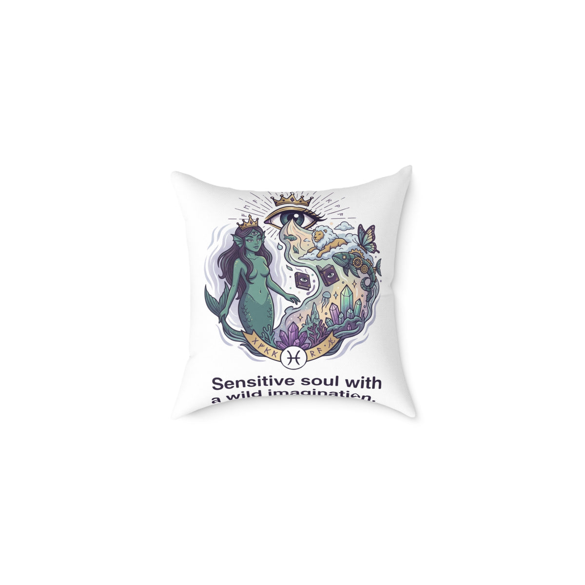 Pisces Zodiac Sensitive Soul With A Wild Imagination Square Poly Canvas Pillow