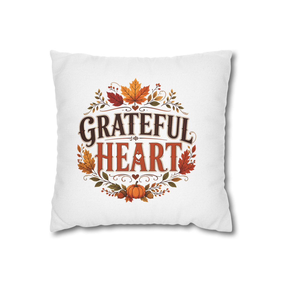 Thanksgiving Grateful Heart Fall Pillowcase - Thanksgiving Autumn Decorative Throw Cover