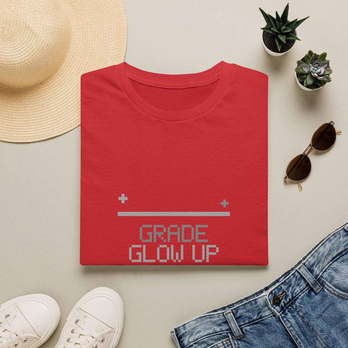 Grade Glow Up Loading Funny Back to School White Graphic Tee - Trending Now - September 2026