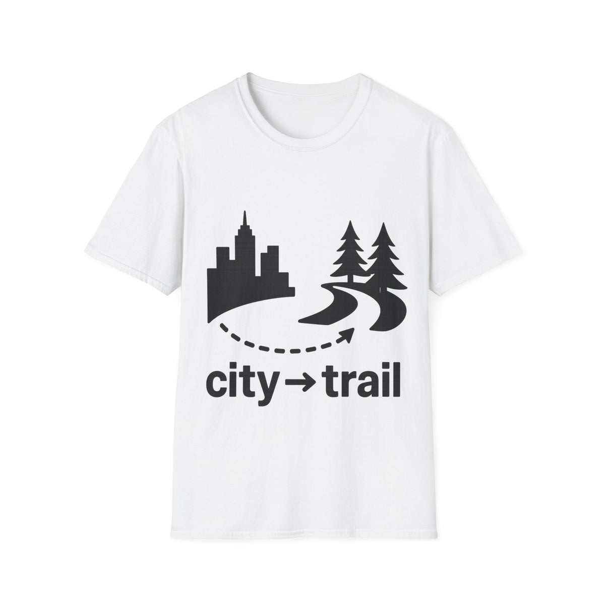 "City To Trail" Urban Explorer Graphic Tee - Minimalist Outdoor Nature White T-Shirt - Trending Now - September 2026