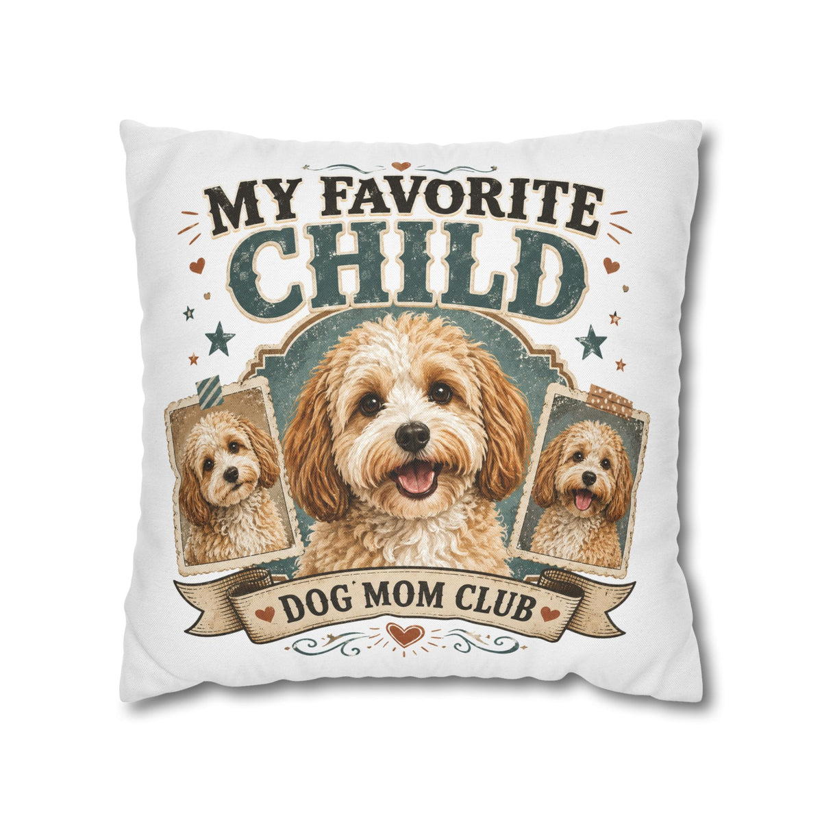 My Favorite Child Dog Mom Club Pillowcase Milo Bailey Dog Dad Mom - Cute Doodle Pet Throw Pillow Cover