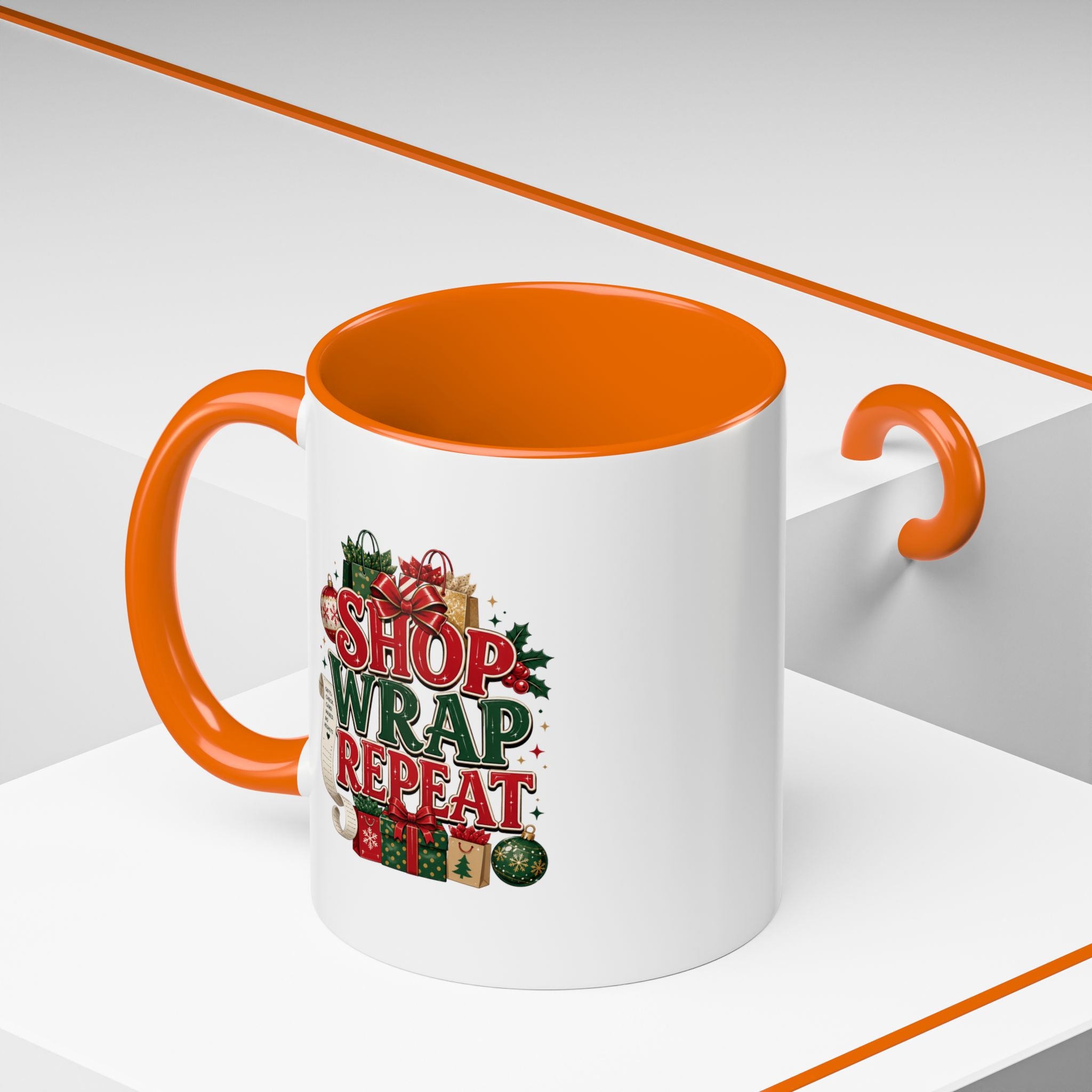 Shop Wrap Repeat Christmas Accent Coffee Mug