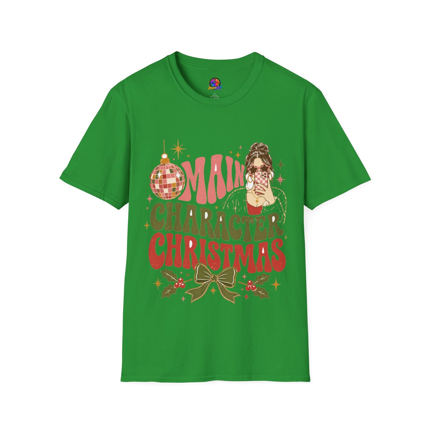 Christmas T-Shirt — "Main Character Christmas" Graphic Tee (Holiday Mom Aesthetic)