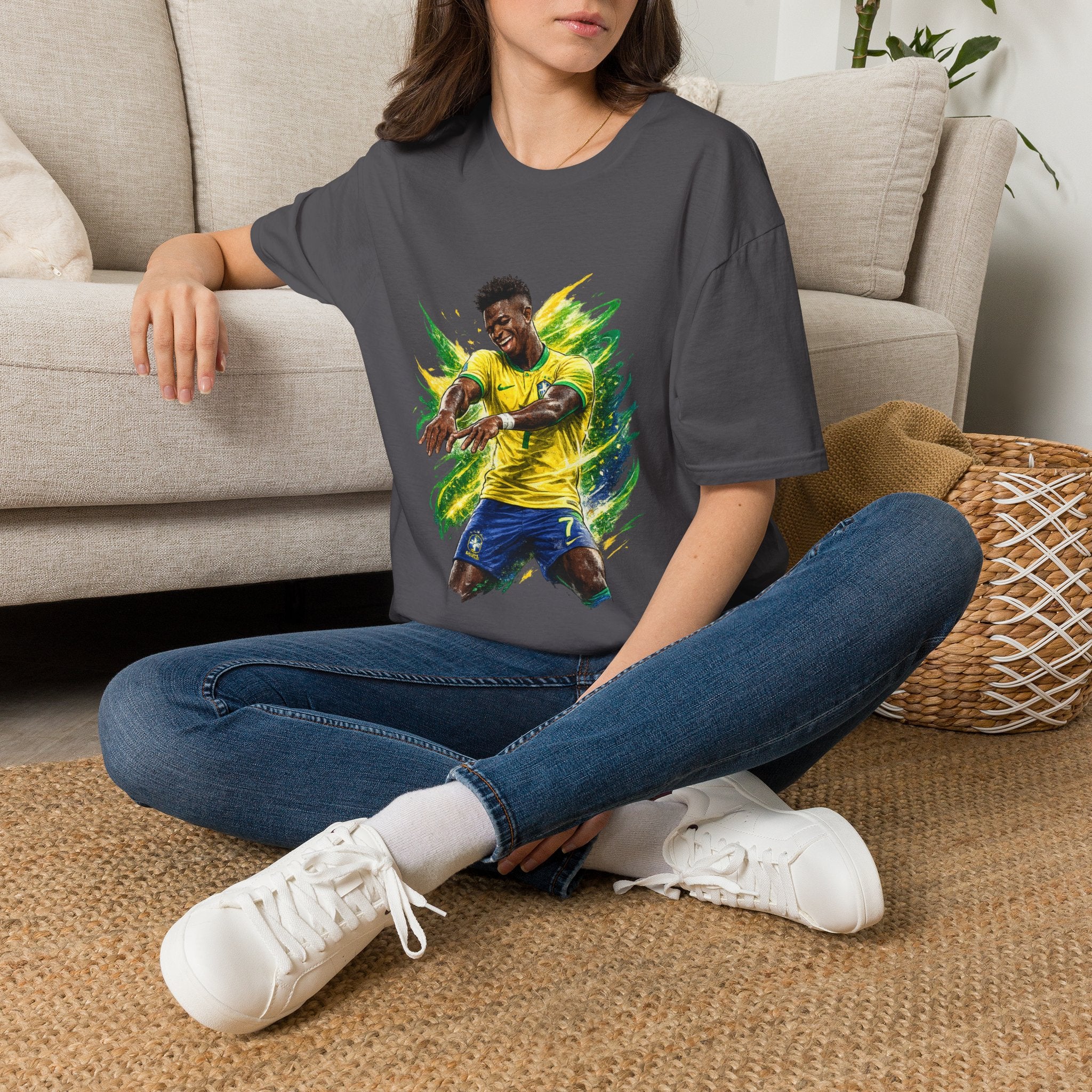 Brazil  Soccer Celebration T-Shirt — Brazilian Football Player Artwork