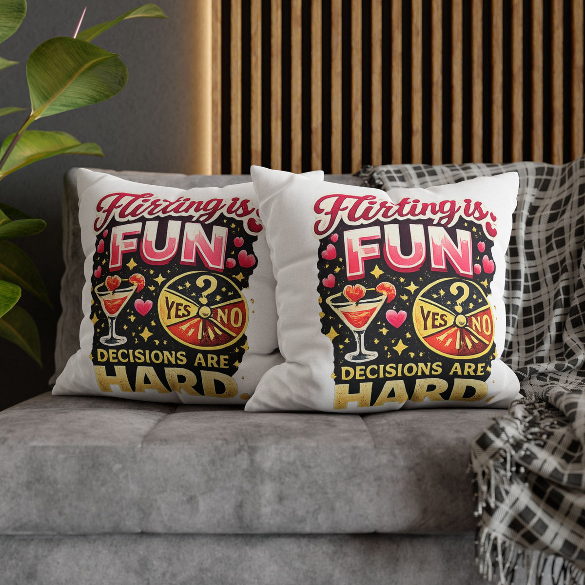 Libra Zodiac Flirting Is Fun Spun Polyester Square Pillowcase