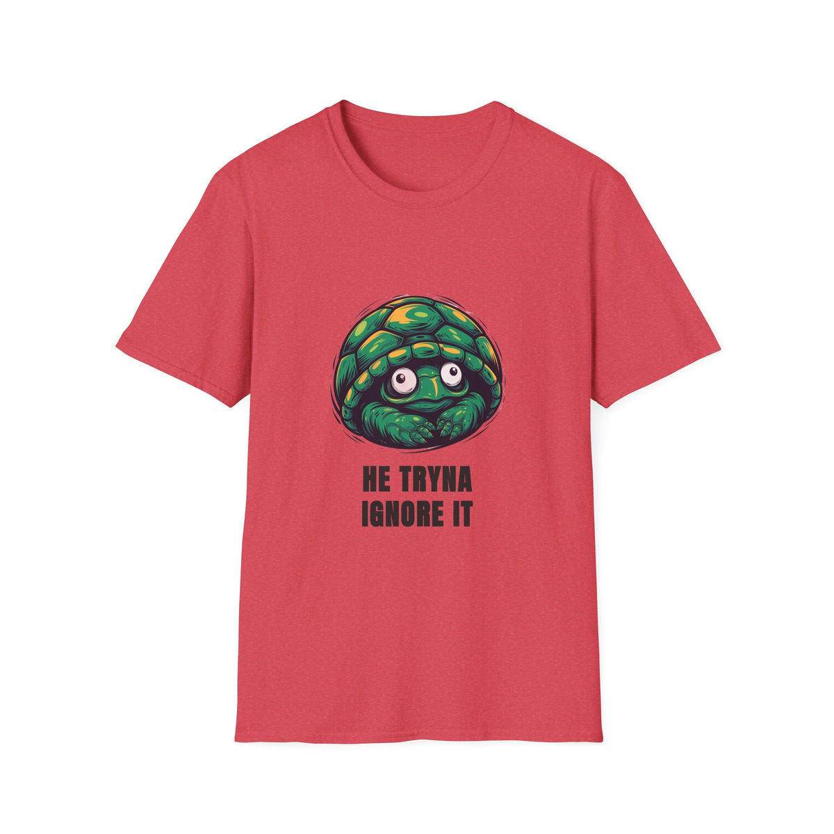 Turtle Peeking T‑Shirt — "He Tryna Ignore It" Cute Cartoon Tee - Trending Now - August 2026