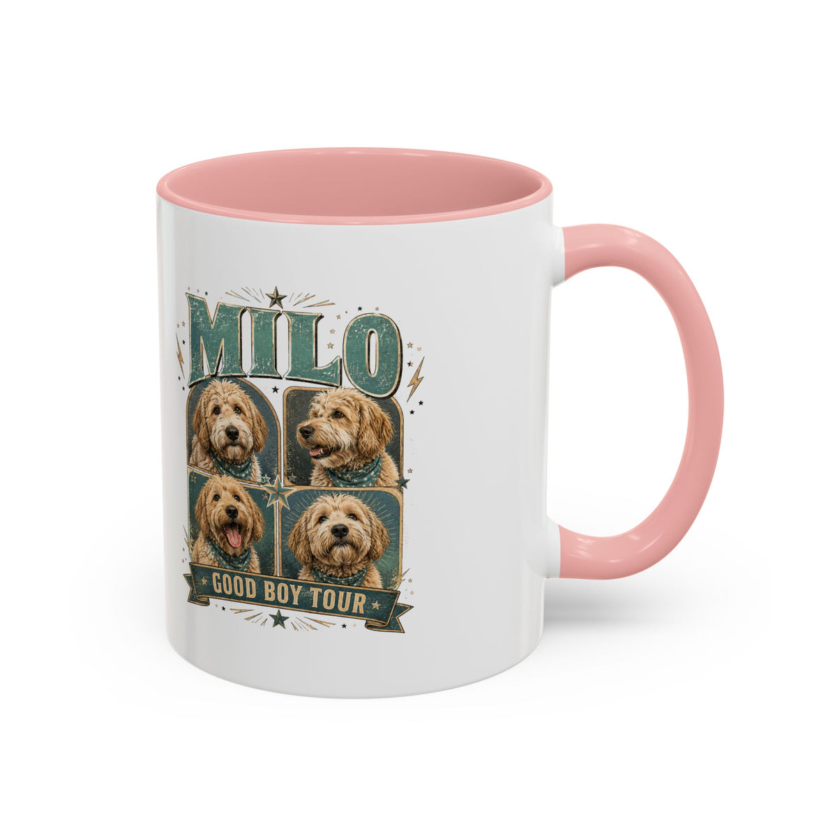 Milo Bailey Dog Dad Mom Milo 'Good Boy Tour' Accent Coffee Mug – Personalized Dog Lover Gift