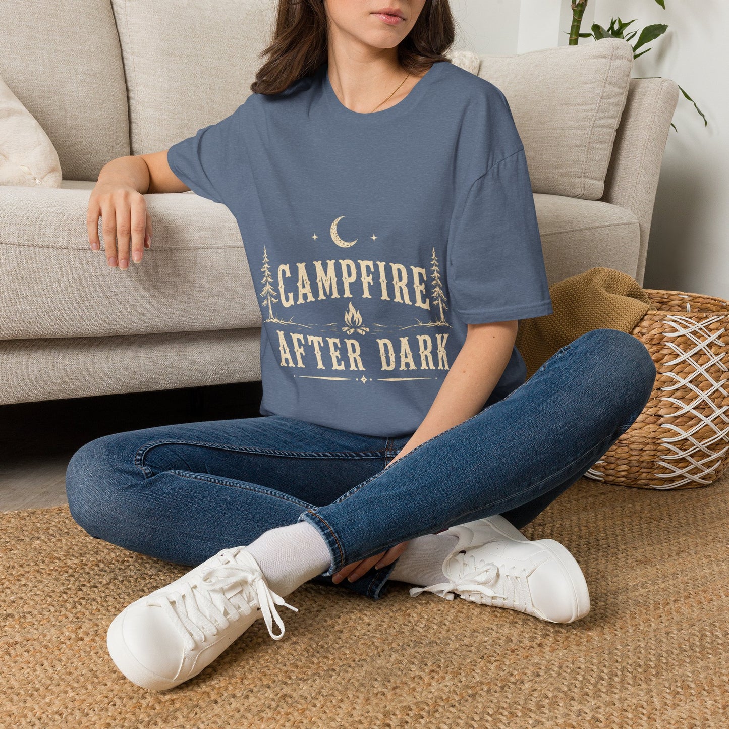 Campfire After Dark T-Shirt — Moonlit Camping Graphic Tee