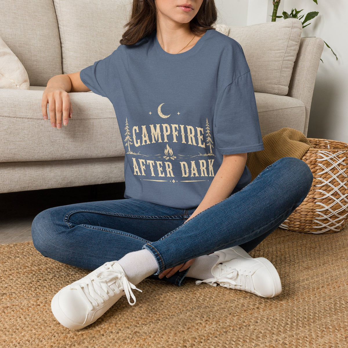 Campfire After Dark T-Shirt — Moonlit Camping Graphic Tee