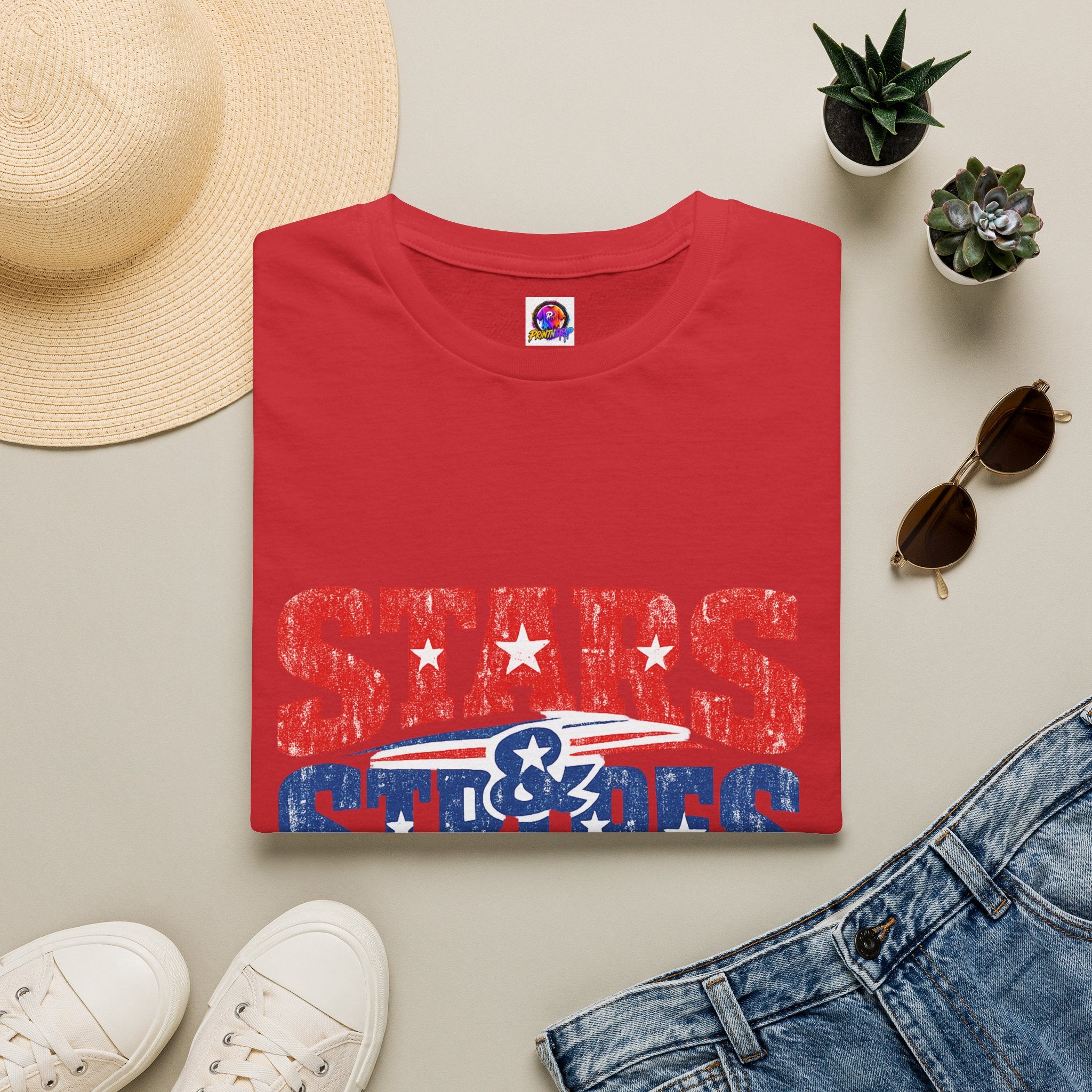 USA Stars & Stripes Forever T-Shirt — Patriotic Red White Blue Graphic Tee