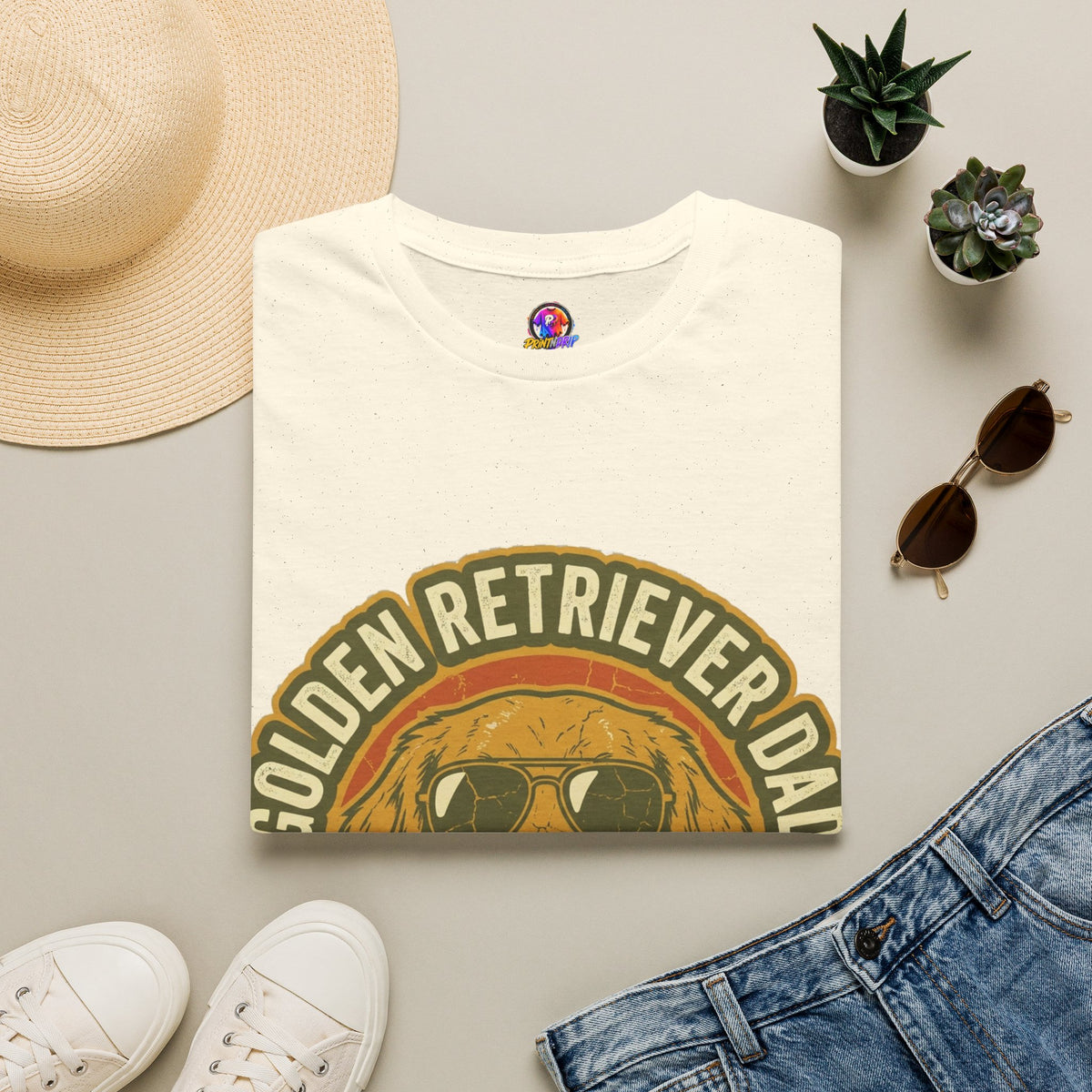 Golden Retriever Dad T-Shirt — Certified Retro Dog Dad Tee