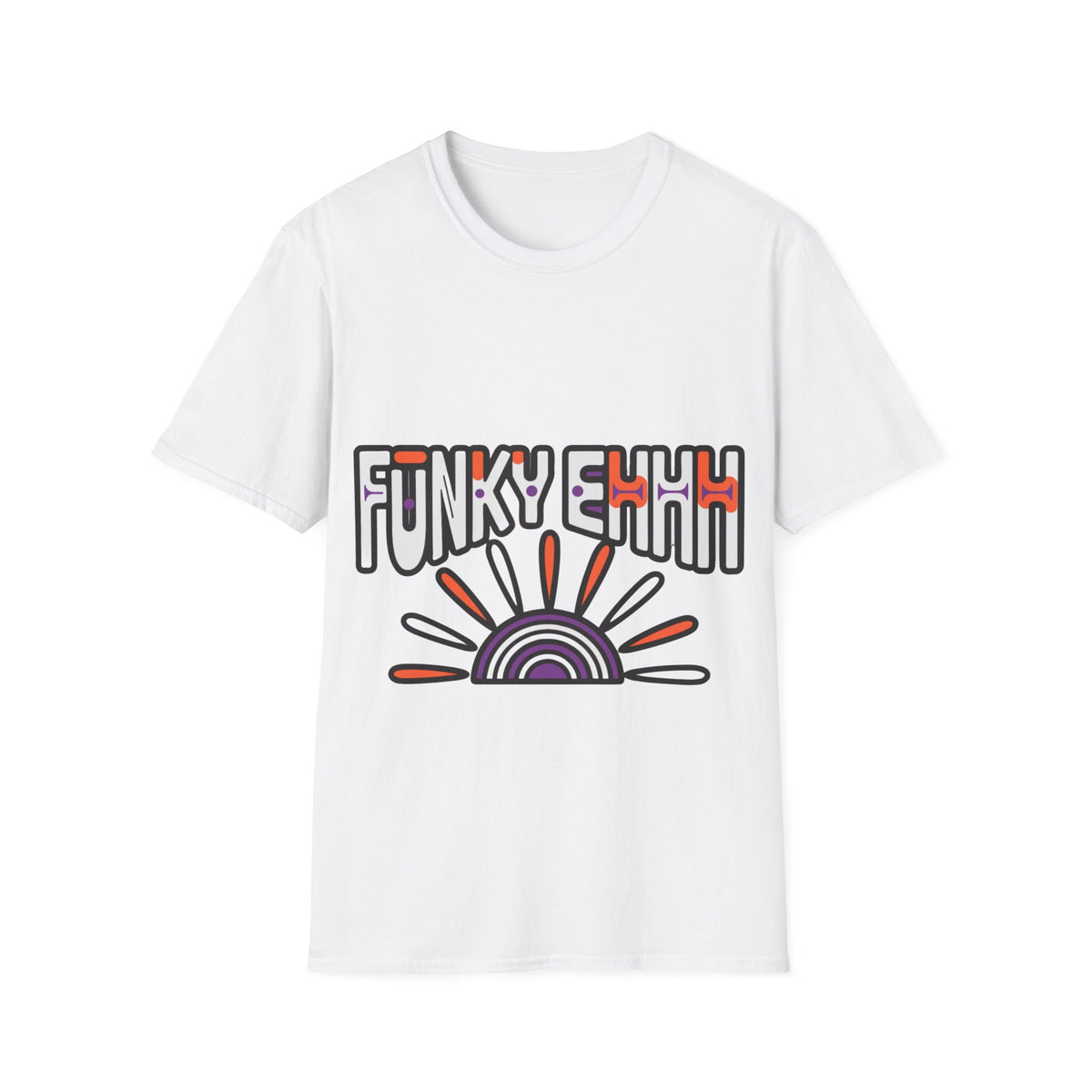 "Funky Ehhh" Retro Rainbow Tee | Groovy 70s Slogan T-Shirt - Trending Now - September 2026