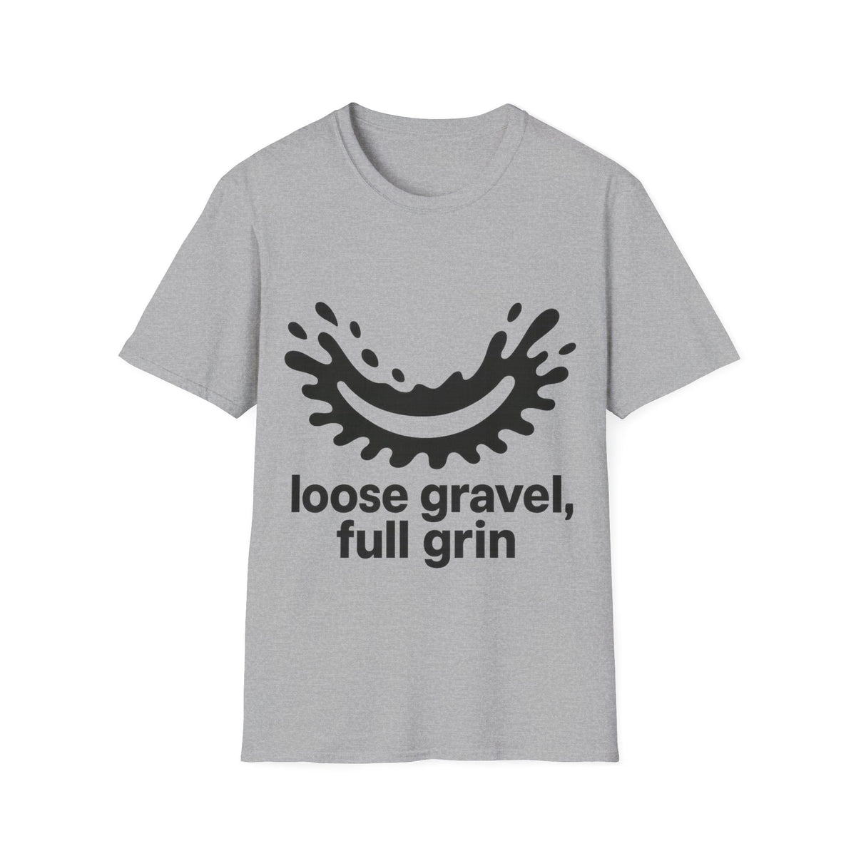 "Loose Gravel Full Grin" Funny Cycling Tee | Mud Splash Bike Graphic T-Shirt - Trending Now - September 2026