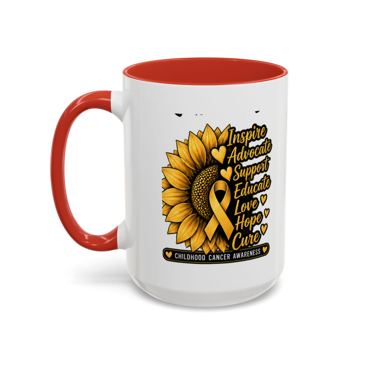 Childhood Cancer Awareness Sunflower Accent Coffee Mug (11/15oz)