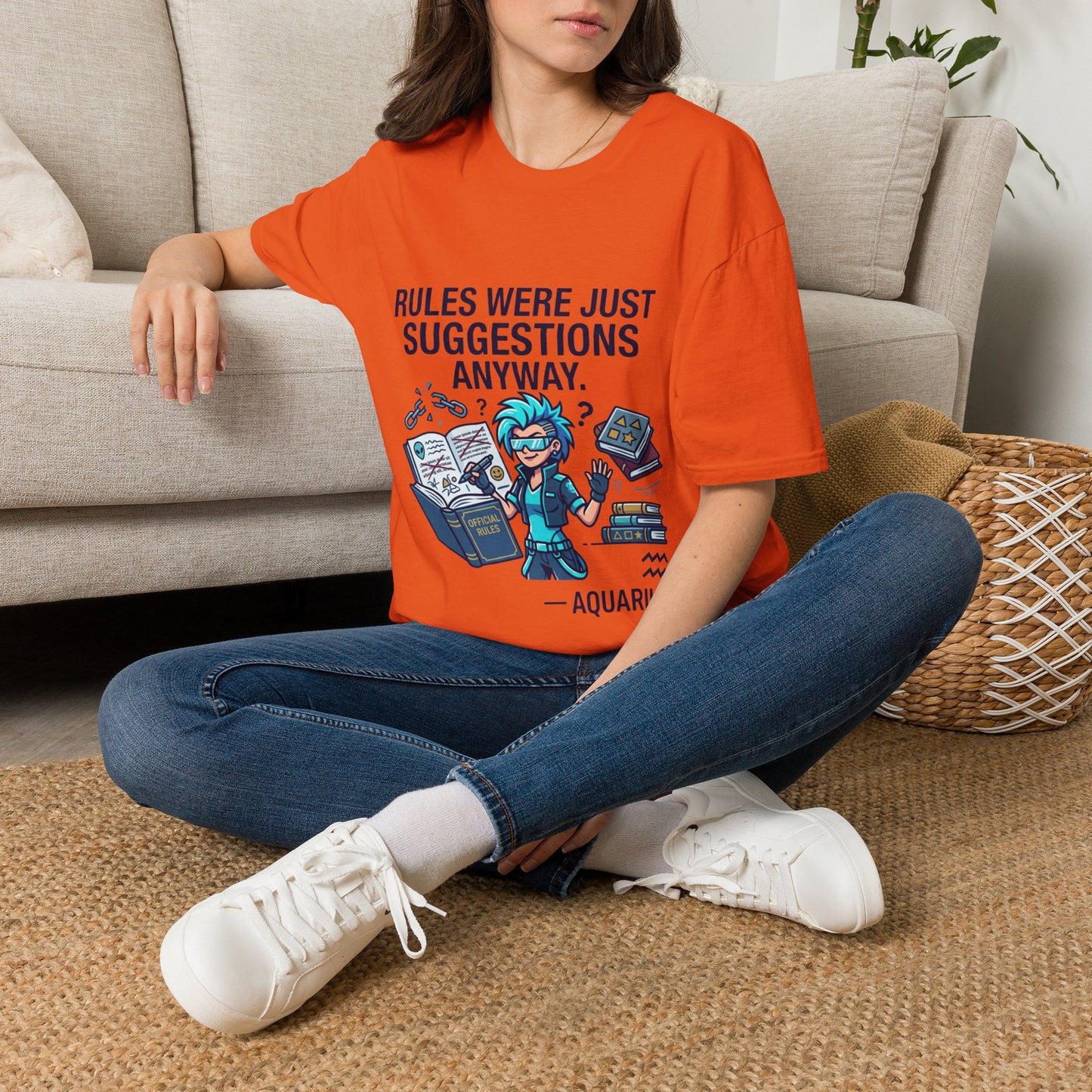 Aquarius Zodiac T‑Shirt — "Rules Were Just Suggestions Anyway" Graphic Tee