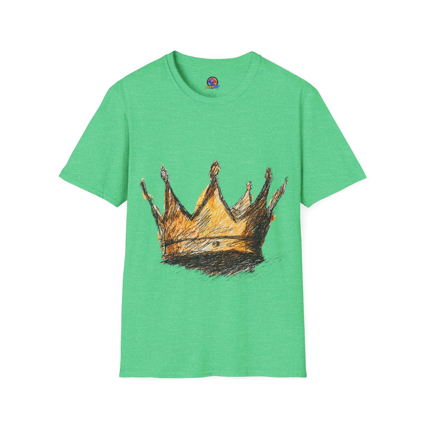 Crowned Sketch T‑Shirt — Hand‑Drawn Gold Crown Graphic Tee