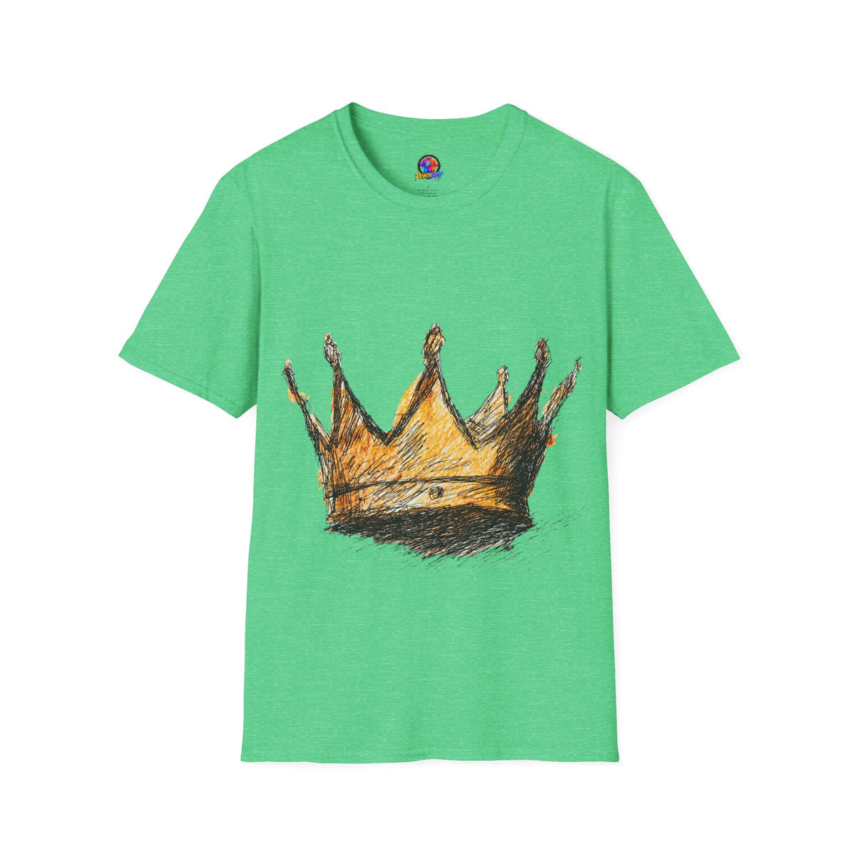 Crowned Sketch T‑Shirt — Hand‑Drawn Gold Crown Graphic Tee