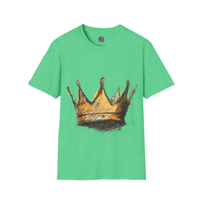 Crowned Sketch T‑Shirt — Hand‑Drawn Gold Crown Graphic Tee