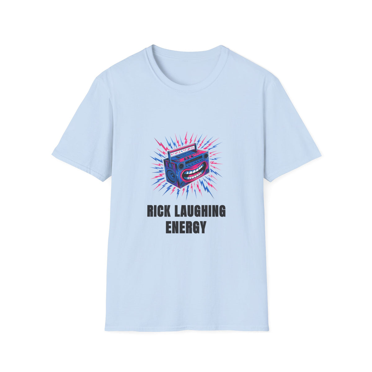 Rick Laughing Energy T-Shirt — Funny Retro Boombox Graphic Tee - Trending Now - August 2026