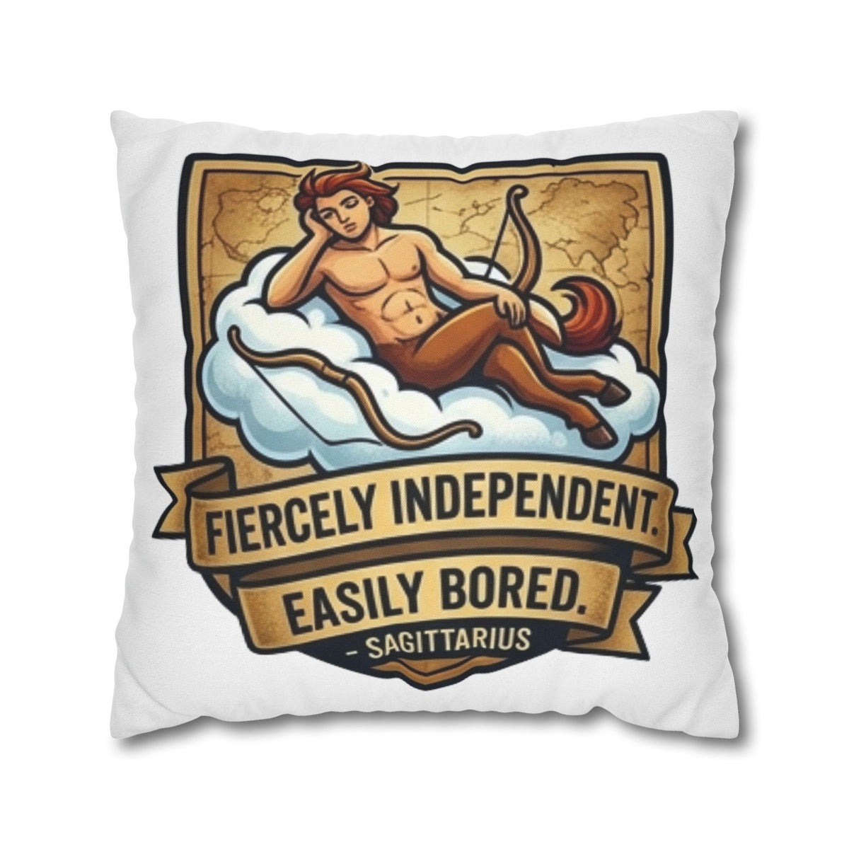 Sagittarius Zodiac Pillowcase – "Fiercely Independent, Easily Bored" Decorative Throw Pillow Cover